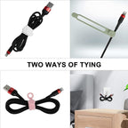 Nearockle 100Pcs Silicone Cable Ties Cord Organizer - Image 5