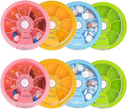 8PCS INVODA Weekly Pill Organizer 7 Compartment Rotating Pill Box by INVODA
