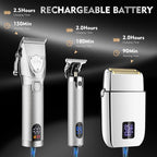 Professional Hair Clippers Set for Men, Electric Foil Shavers for Men, Barber Kit Clipper and Trimmer Set with Travel Case