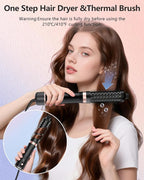 Hot Air Brush, Updated Version Thermal Brush & Hair Dryer Brush One Step Volumizer, High-Speed 1.5 Inch Negative Ion Blowout Express Thermal Round Brush Salon-Quality Blowouts, Hair Shinier & Smoother