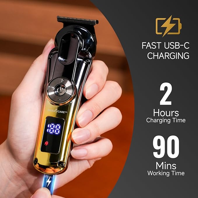 Professional Beard Trimmer for Men - Hair Clippers Men's Grooming Kit,Waterproof Cordless Rechargeable Electric Shaver Zero Gapped Trimmer Fading & Nose Hair Trimmer, Grooming at Home