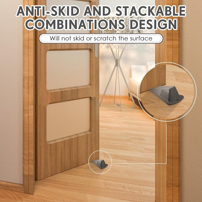 Frienda 4 Pcs Jumbo Door Stoppers Heavy Duty Door Stopper Tall up to 2inch Tall - Image 5