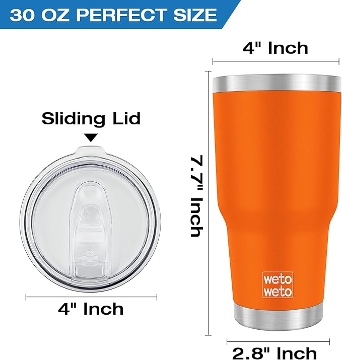 WETOWETO 30oz Tumbler, Stainless Steel Vacuum Insulated Water Coffee Tumbler Cup - Image 3