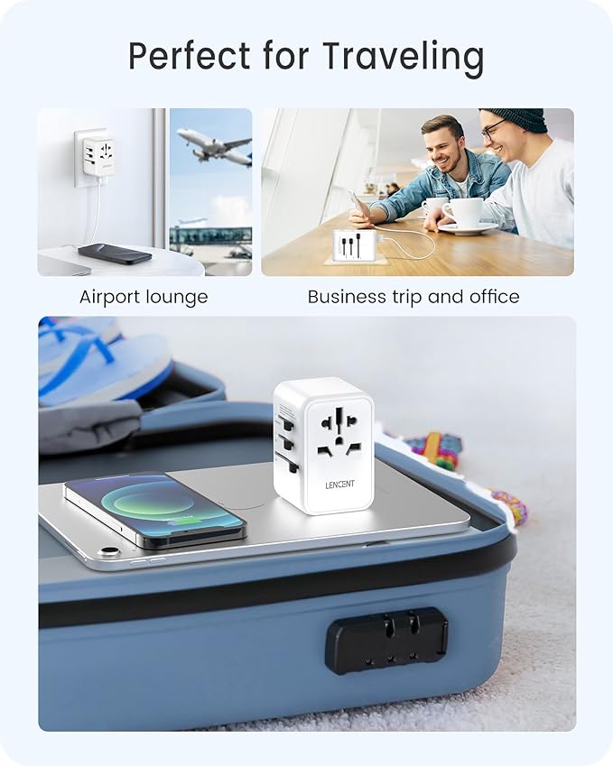 LENCENT Universal Travel Adapter, GaN III 45W International Charger - Image 8