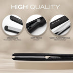 Corioliss C3 Hair Straightener Flat Iron Professional for Hair Titanium Plates Control Temperature Women (Black Chrome Soft Touch)