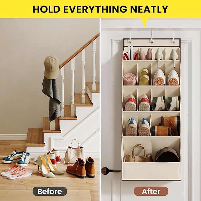 Over the Door Shoe Organizer for Closet, Shoes Rack for Closet - Image 6