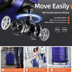 SHOWKOO Luggage Sets Expandable PC+ABS Durable Suitcase Sets Double Wheels TSA - Image 3