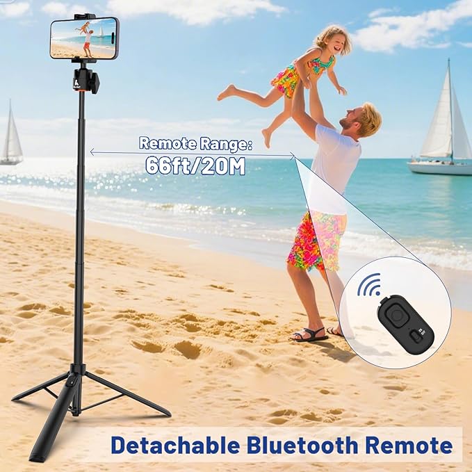 Ailight 60" Extendable Travel Tripod & Selfie Stick - Image 5