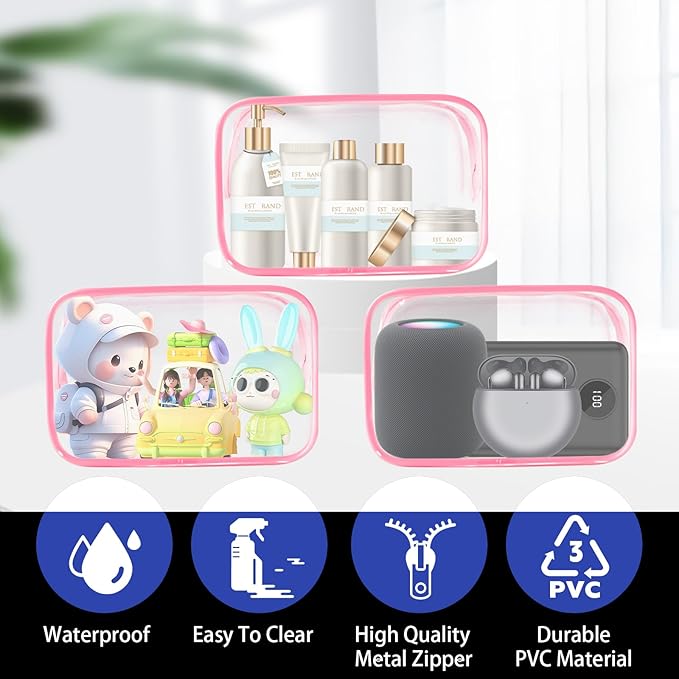 16-Piece Makeup Bags, Waterproof Toiletry Bag Carry Pouch Portable Cosmetic Bag - Image 6