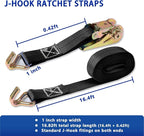 Black Ratchet Straps, 1 Inch x 16.4 Feet - Image 2