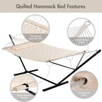 ANOW Outdoor Hammock with 12 Feet Heavy Duty Steel Stand, Two Person Hammock - Image 4