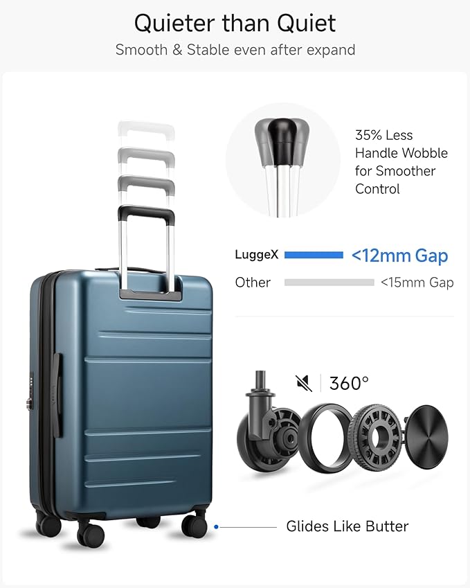 Checked Luggage Top Opening, FLT Expandable Polycarbonate Hard Shell Suitcase - Image 6