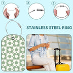 2 Pack Cute Luggage Tag for Suitcases Vintage Groovy Flowers Leather Luggage - Image 3