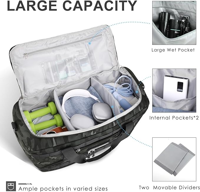 ETRONIK Travel Bag for Men Women, Gym Bag & Tactical Duffle Bags for Travel - Image 2
