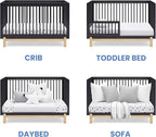 Delta Children Poppy 4-in-1 Convertible Crib, Midnight Grey/Natural - Image 5