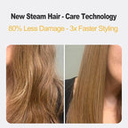 Steam Flat Iron and Culur - 1.25 Inch Hair Straightener for All Hair Types, Adjustable Temp 284°F-410°F, Fast Heat Up in 30 Sec (Black)