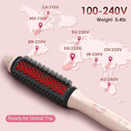 Infrared Thermal Brush 1.65”, 100M Negative Ions 2-in-1 Curling & Straightening Round Brush, 6 Heat Settings, Dual Voltage Styler, Lightweight & Quiet, Auto Shut-Off, Elegant Gift Box for Women