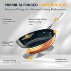 Nuwave 3-Piece 8”, 12” Forged Lightweight Frying Pan Set, G10 Healthy Duralon - Image 6