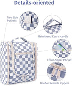 Narwey Small Checkered Hanging Travel Toiletry Bag - Image 7