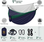 Camping Hammock with Net, Travel Portable Lightweight Hammocks with Tree Straps - Image 6