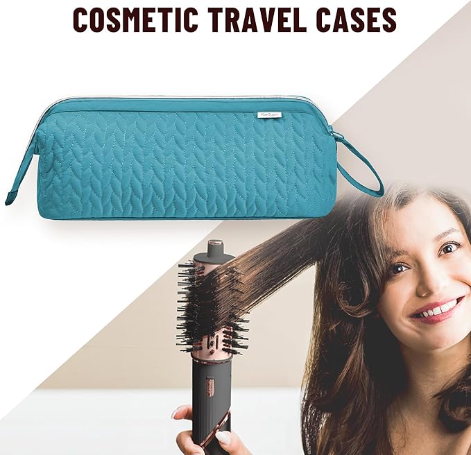 Shark Flex Style Case for Dyson Airwrap Hair Dryer Brush Revlon Hair Tools Travel Bag Carrying Case Flat Curling Iron Organizer (Teal Blue)