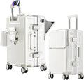 2-Piece Hardshell Zipperless Luggage Set, 20/26" Aluminum Frame Hardshell by cycyCarry