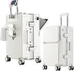 2-Piece Hardshell Zipperless Luggage Set, 20/26" Aluminum Frame Hardshell by cycyCarry