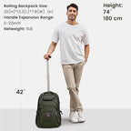 Boavan Rolling Backpack, 17 inch Water Resistant Wheeled Backpack, Carry on - Image 4