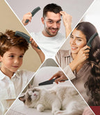 Dandruff Comb 2PC Upgraded Fine Tooth Scalp Detox Comb Lice for Women, Men & Kids Scalp Detoxing, Sweep & Massage Hair Brush Tool with Elegant Box for Hair Care Tool (Green)