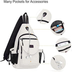 MOSISO Sling Backpack, Canvas Crossbody Hiking Daypack Bag - Image 3