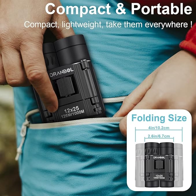 12X25 Mini Pocket Binoculars for Adults Kids, Small Compact Binoculars for Bird - Image 5