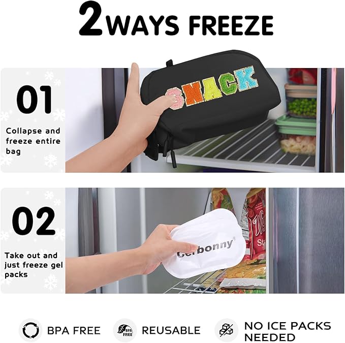 Freezable Lunch Bag for Work School Travel, Leak-Proof Small Lunch Bag - Image 2