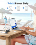 Travel Power Strip with USB C Port, NTONPOWER Flat Plug Extension Cord with 4 - Image 2