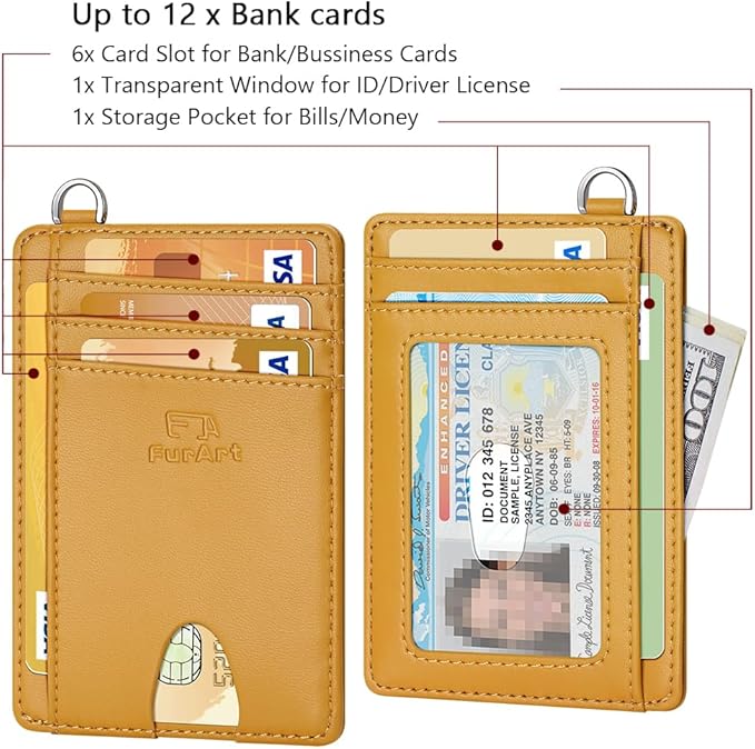 FurArt Slim Minimalist Wallet, Front Pocket Wallets, RFID Blocking, Credit Card - Image 6