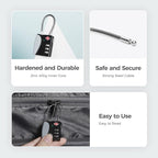 pack all TSA Approved Cable Luggage Locks, 3 Digit Combination Padlocks - Image 5