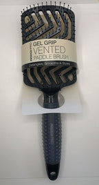 Swissco Pro Gel Grip Vented Hair Brush Gloss (Black Gloss)