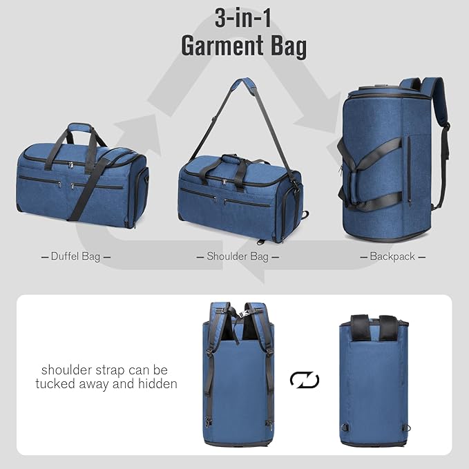Bukere Garment Duffle Bags for Travel, Convertible Carry on Bag - Image 3