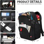 Black Backpack for Men, School Backpack for Boys Teens, Backpacks for School - Image 2