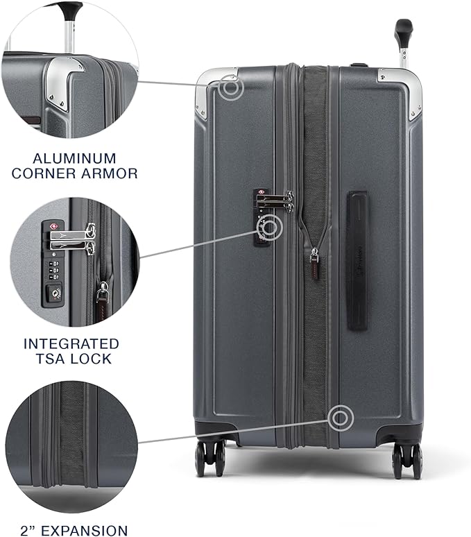 Travelpro Platinum Elite Hardside Expandable Checked Luggage, 8 Wheel Spinner - Image 4