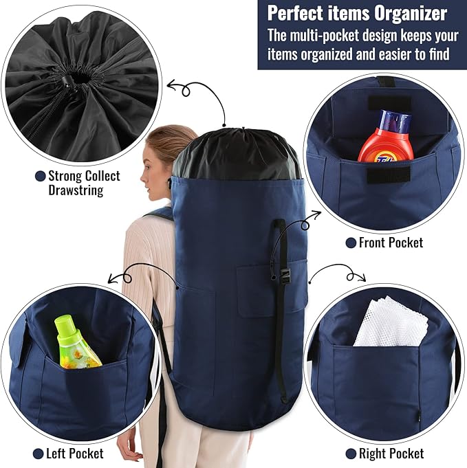 Laundry Bag Backpack, 125L Extra Large Travel Laundry Bags - Image 4