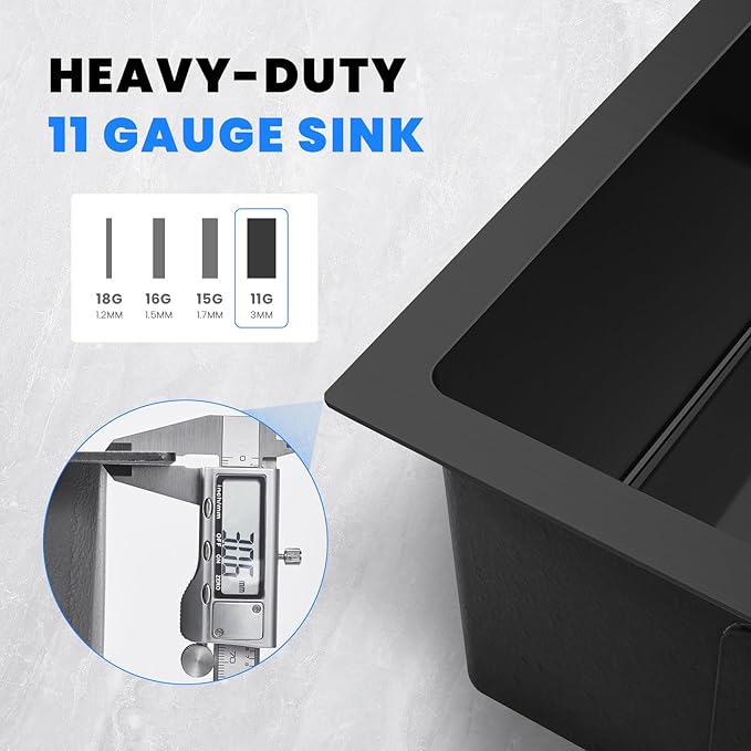 POPFLY 18×18 Inch Drop In Bar Prep Sink, 304 Stainless Steel Top mount Handmade - Image 3