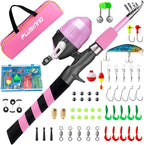 PLUSINNO Kids Fishing Pole, Portable Telescopic Fishing Rod and Reel Combo Kit - - Image 2