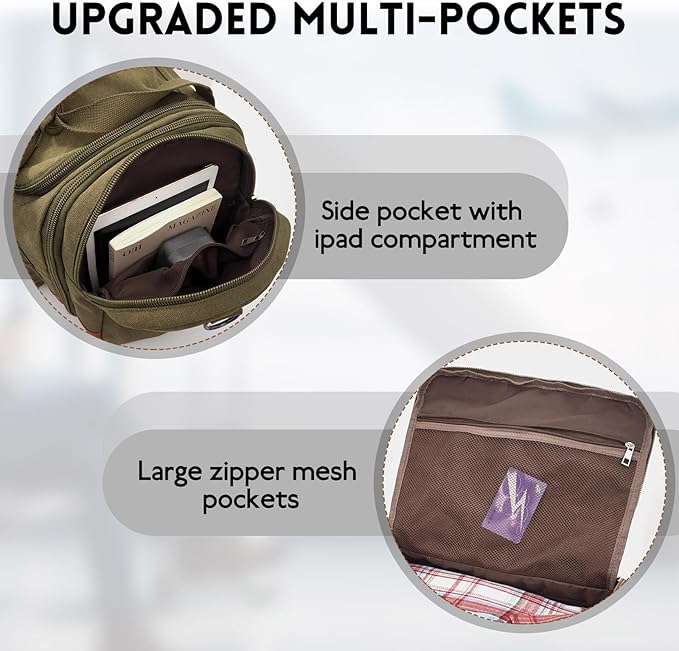 Men'S Duffle Bag For Travel, Expandable Canvas Duffel Bags Overnight Weekend - Image 3
