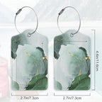 2Pcs Luggage Tag for Suitcase Green Ink Abstract Marble Cute Suitcase Tag - Image 2