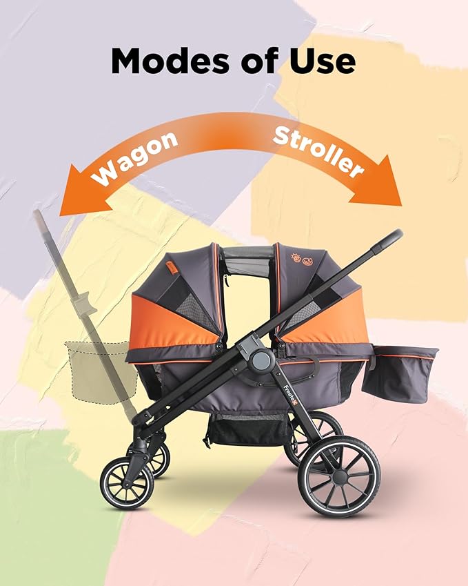 Tandem Wagon Stroller – All-Terrain 2-in-1 Push & Pull Design, Double Seat - Image 3