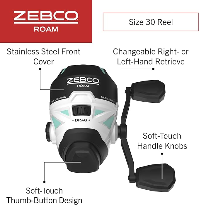 Zebco Roam Telescopic Fishing Rod and Spinning or Spincast Fishing Reel Combo - Image 3
