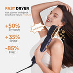 6 in ONE Blow Dryer Brush, Curling Wand Hair Styling Tools Set, Ionic Hot Air Hair Dryer, Massage Oval Hair Dryer, Left&Right Hair Curlers 100-120V