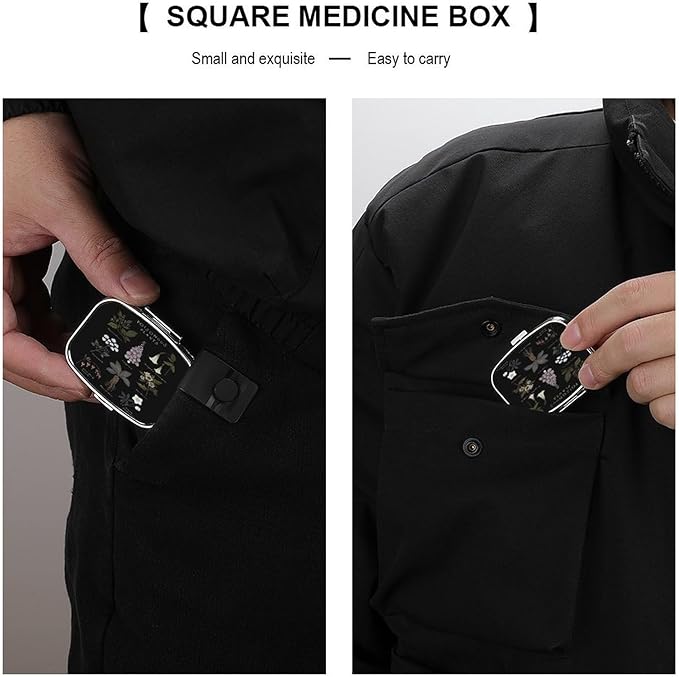 Metal 2 Compartment Pill Organizer Travel Friendly Portable Compact Pill Box - Image 5