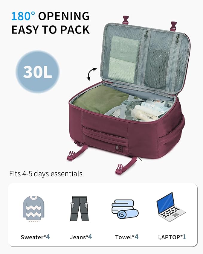 ECOHUB Travel Backpack for Women, Carry on Backpack - Image 4