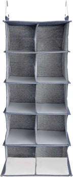 Household Essentials Hanging Cotton Blend and Plastic Closet Shoe Organizer - Image 7